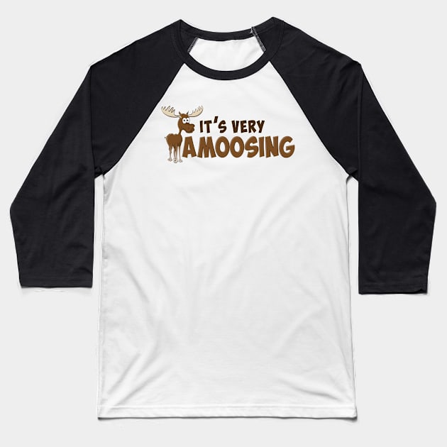 ‘It’s very Amoosing” Baseball T-Shirt by Stefs-Red-Shop